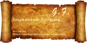 Geyduschek Frigyes névjegykártya